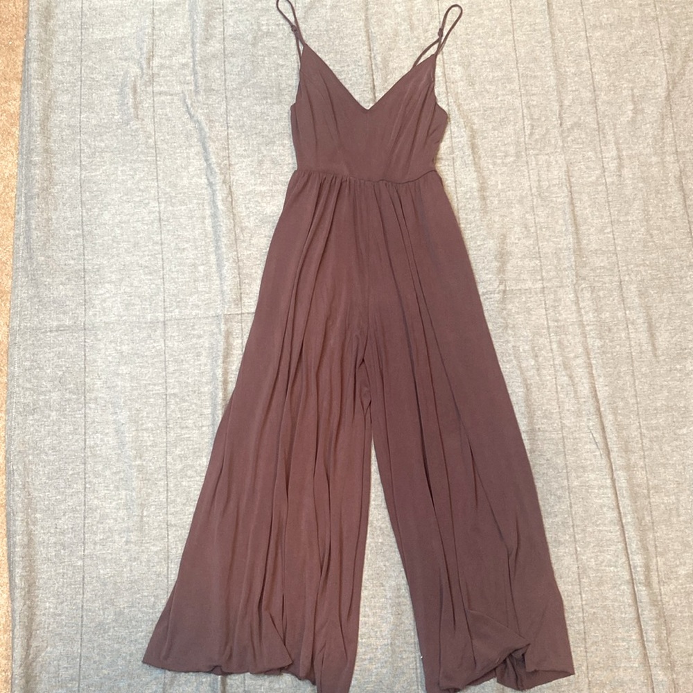 Silence and noise plum colored Romper with wide legs. small, modal & polyester.